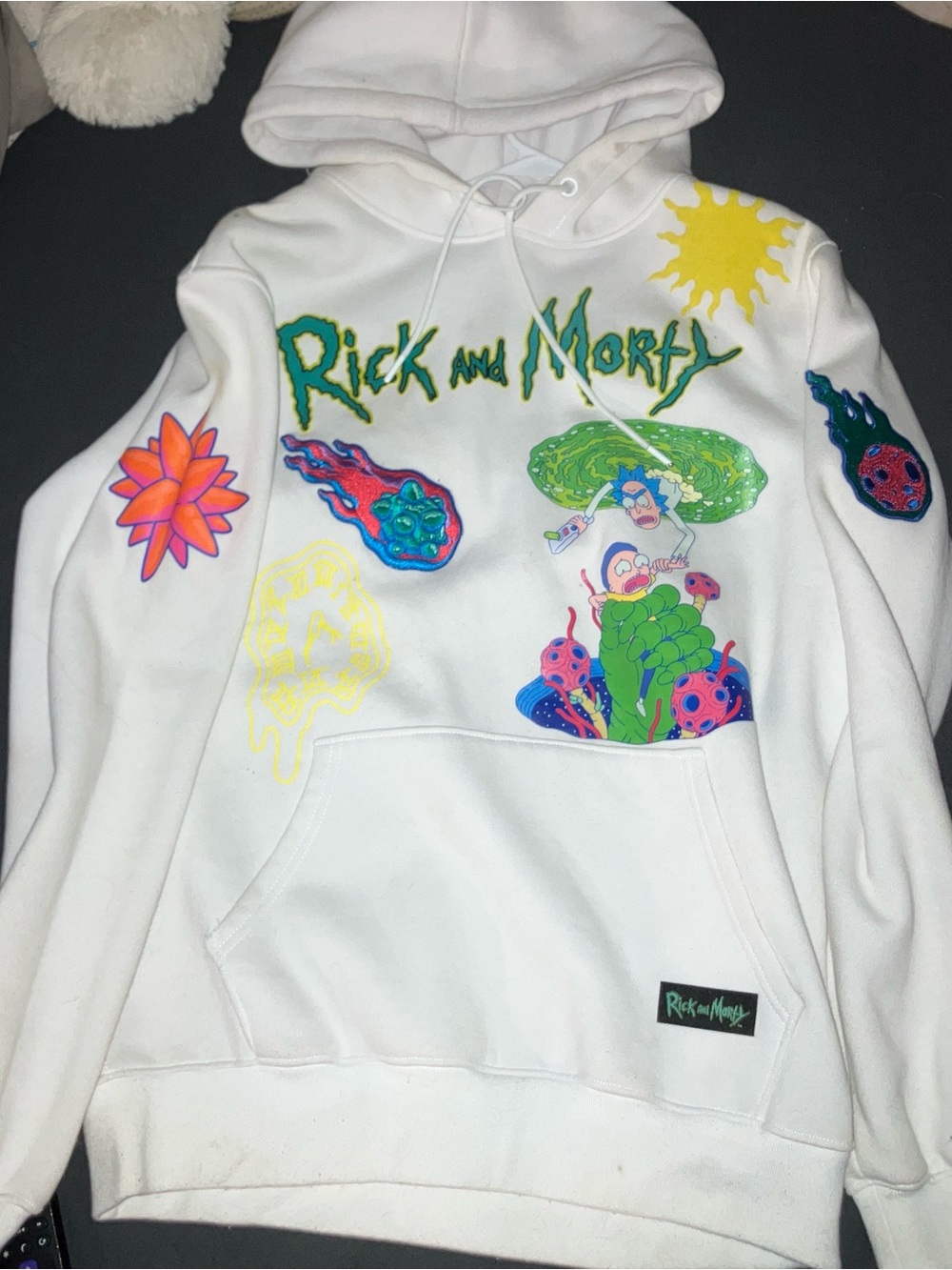 Rick and Morty White Graphic Hoodie - Men